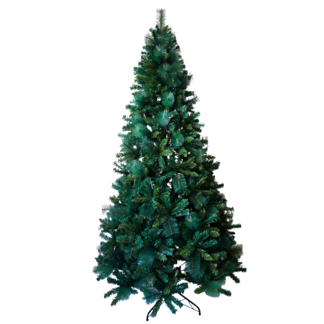 180/210/240cm Pop Up Pre-Lit Christmas Tree,Artificial Pine Needle & PVC Mixed Tree with Iron Base,Easy Setup Holiday Decoration