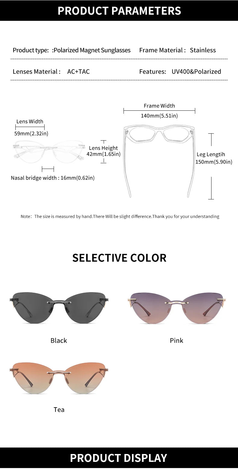 GCV Brand new Women 2 In 1 Polarized Sunglasses Anti blue light glasses butterfly frame multifunctional Medical applicability