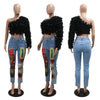 CM.YAYA Women Ruffles One Sleeve Skew Collar Tunic Blouse and Shirt Tops 2024 Summer Streetwear Night Club Party Beach Tops
