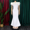 Elegant Long Dresses for Women Off the Shoulder Short Sleeve Mermaid Floor Length Luxury Female Birthday Party Dinner Dress Robe