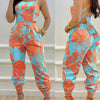 New Summer Fashion Printed Sleeveless Jumpsuit Sexy Hollow Backless Lace Up Long Jumpsuits Elegant Casual Jumpsuit With Pocket