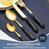 LMETJMA 24 Pcs Flatware Set Stainless Steel Knives Forks Spoons Cutlery Set Service for 6 Kitchen Utensil Tableware Set JT378