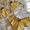 Bikini 2025 Sexy Solid Backless Ruffle Lace Up High Waist Swimwear Swimsuit Women Bikinis Set Bathing Suit Beach Bikini