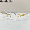 Small Frame Hexagon Rimless Sunglasses Men Retro Frameless Sun Glasses for Women 2024 Luxury Brand Square Eyewear UV400 Shades