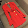 TWOTWINSTYLE Solid Hollow Out Blazer For Women Shawl Collar Long Sleeve Tunic Spliced Button Temperament Blazer Female KJA501707