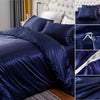 Bedding Duvet Cover Set Soft Silky Textured Comforter Cover with Corner Ties and Zipper Closure, Envelop Pillowcase