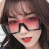 New style men's and women's sunglasses Fashion multi-color large frame square round face retro integrated glasses
