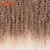 FASHION IDOL 200g 3pcs Afro Kinky Curly Braiding Hair Synthetic Crochet Hair 18 Inch Ombre Brown Passion Twist Hair Extensions