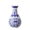 Ceramic vase, antique blue and white porcelain flower container, lucky bamboo, living room and home decoration, wall hanging