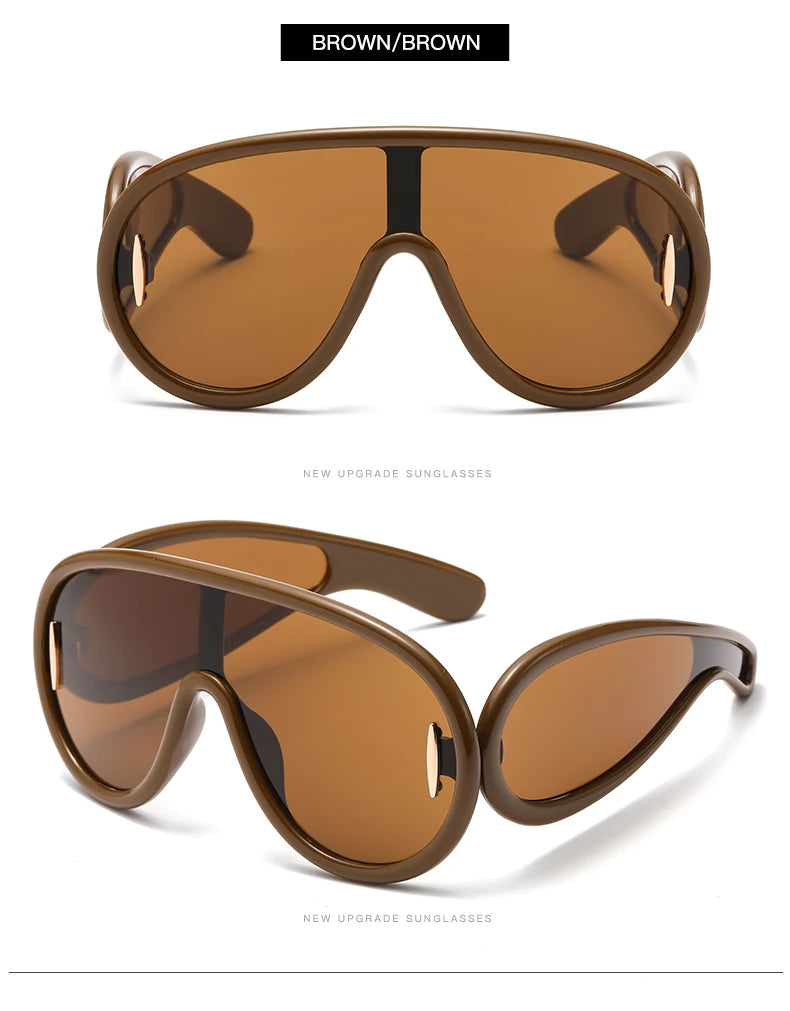 New Fashion Personality Hip Hop Cool Cyberpunk Sunglasses with Large Frame UV400 Anti UV Eyeglasses Oculos De Sol Feminino