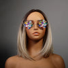 Colorful Crystal Heart Eyeglasses Frames No Lenses Face Accessories Fashion Design Rhinestone Sunglasses Glasses Party for Women