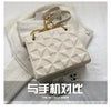 Ladies Fashion Large Capacity Chain Bag Retro Square Tote Bag Diamond Texture Shoulder Crossbody Daily Hundred Underarm Handbag
