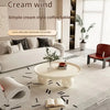 Nordic Combination Bedroom Coffee Table Simple Light Luxury Household Cream New Round Living Room Modern Small Apartment