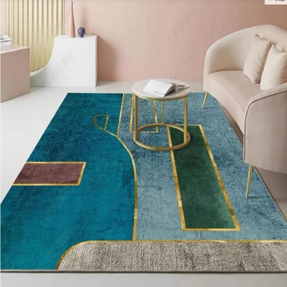 Carpet Modern Gray Minimalist Geometric Abstract Style Floor Mat Bedroom Bedside Rug Home Living Room Sofa Blanket Decoration