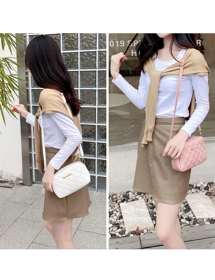 2023 Tassel Small Messenger Bag For Women Trend Lingge Embroidery Camera Female Shoulder Bag Fashion Chain Ladies Crossbody Bags