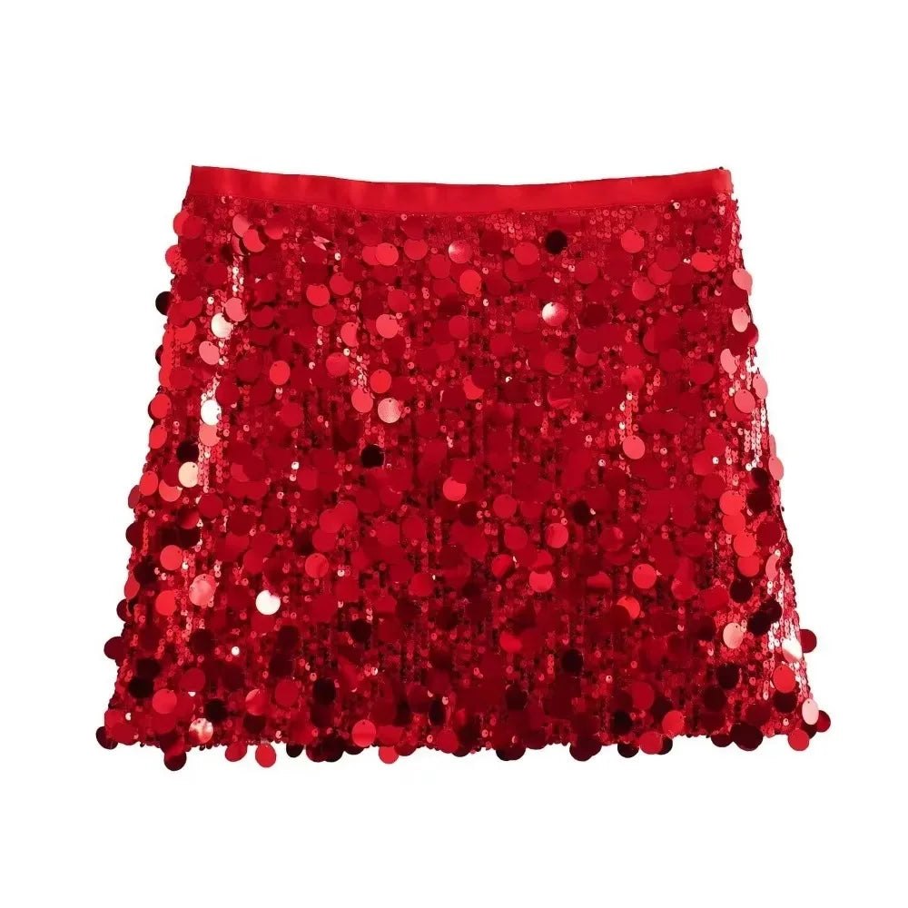 Party Club Stage Show Mini Skirts for Women Clothing Fashion Clothes Sexy Streetwear Dance Bling Sequined Hot Girls