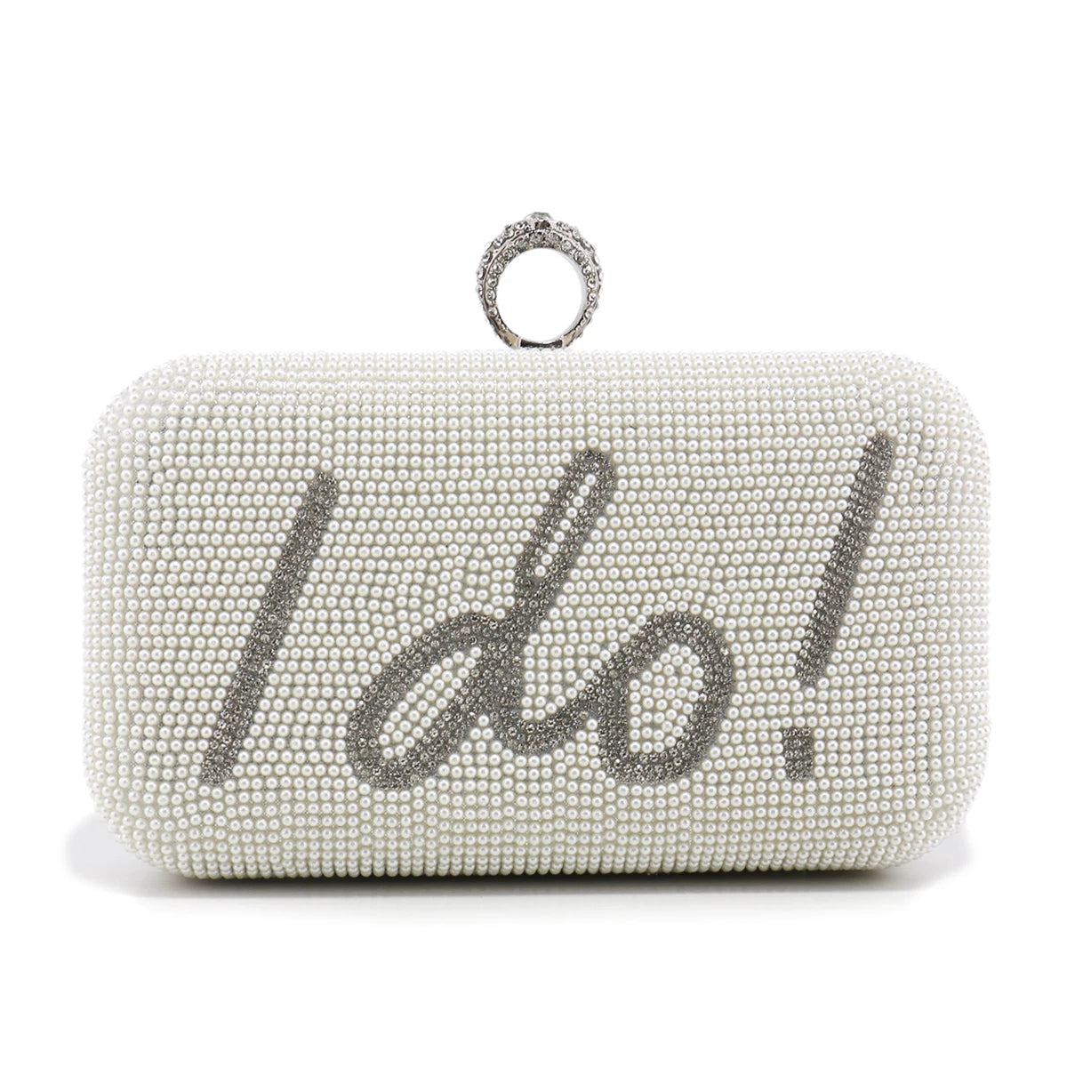 Beading Women Clutch Bags Pearl Hollow Out Metal Chain Shoulder Handbags Flap Glitter Rhinestones Party Dinner Prom Cocktail Eve