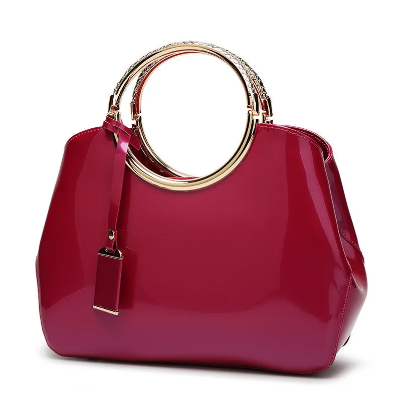New European and American Fashion Foreign Trade Women'sShoulder Wedding Bag with Bright Surface Shoulder Handheld Bride Bag