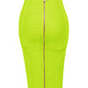 16 Colors Sexy Solid Zipper Orange Blue Black Red Bandage Skirt Women Elastic Bodycon Summer XL XXL Pencil Skirts 58cm