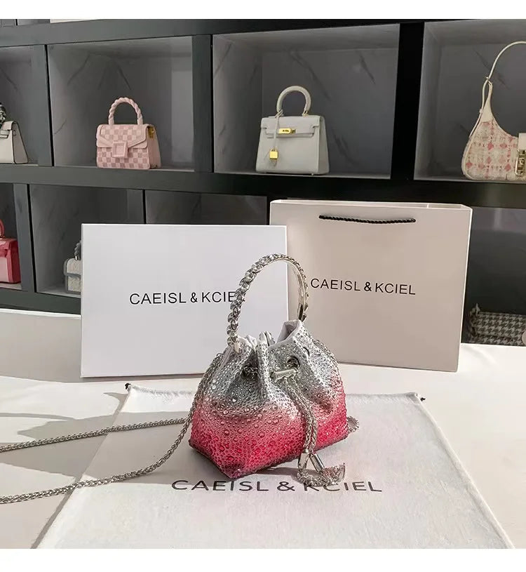Wedding Party Clutch Purse Glitter Shiny Diamond Banquet Bag Women's Handbag Luxury Fashion Evening Bag Shoulder Chain Bag
