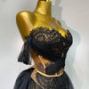 Women Sexy Strapless Pink Mesh Two Pieces Set Prom Gown Celebrate Birthday Nightclub Party Singer Stage Performance Costume