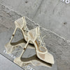 Aneikeh 2024 Summer Sexy Mesh Pumps Sandals Female Square Toe High Heel Lace Up Cross-Tied Stiletto Hollow Dress Party Shoes