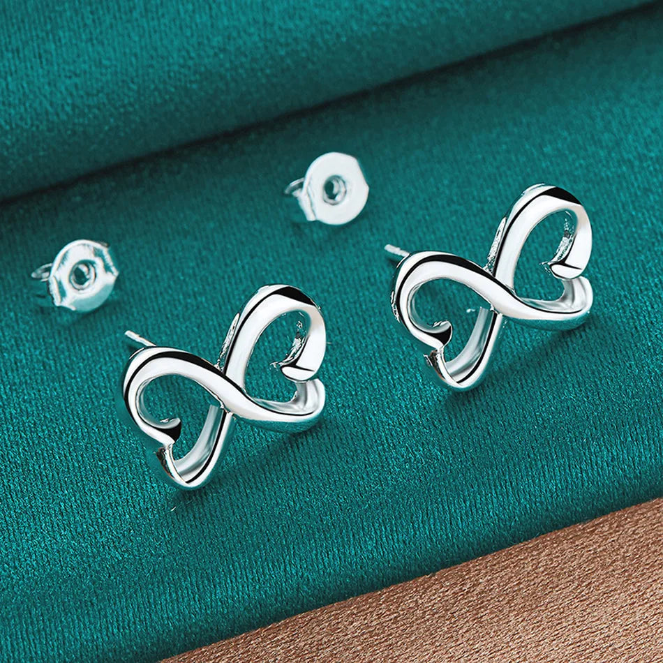 925 sterling silver lady women Valentine's Day gift creative ring necklace stud earrings fashion jewelry set wedding party nice