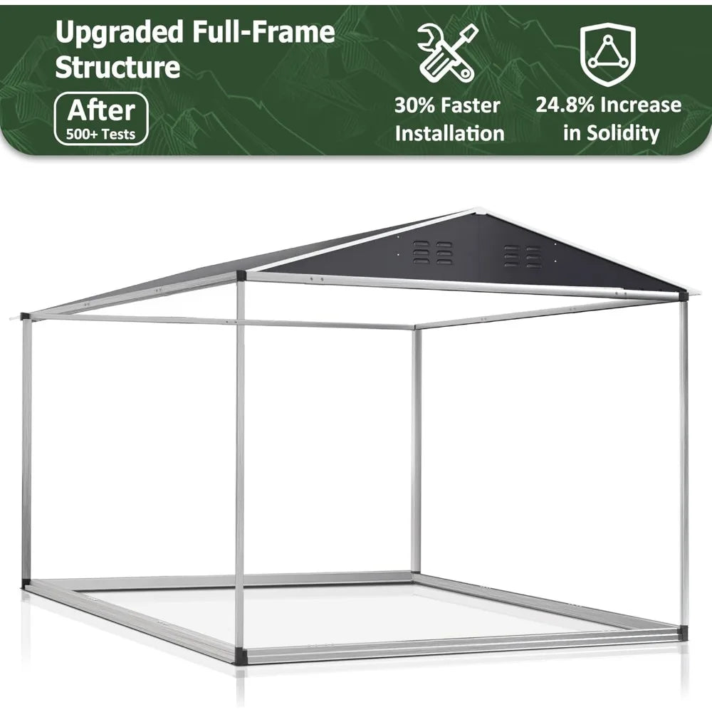 6x8 FT Outdoor Storage Shed, Garden Shed with Updated Frame Structure and Lockable Doors, Metal Tool Sheds for Backyard Garden