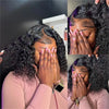 Brazilian Deep Water Wave Bob Wig 13x4 Lace Frontal Wig 100% Human Hair Short Curly 4x4 Closure Wig Preplucked Remy Hair 14 Inch