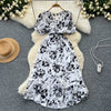 Summer Pleated Women Buttons Dresses Casual Beach Holiday Short Sleeve V Neck Woman Midi Dress Bohemian Mujer Vestidos