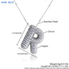 MHS.SUN High Quality Bubble Initial Necklace Letter A-Z Silver Color Zircon 26 Initial Balloon Pendant For Women Men Jewelry