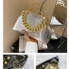 2024 Luxury Women Gold Green Chain Messenger Bags PU Leather Shoulder Bags Shell Clip Designer Handbag And Purse Wedding Clutch