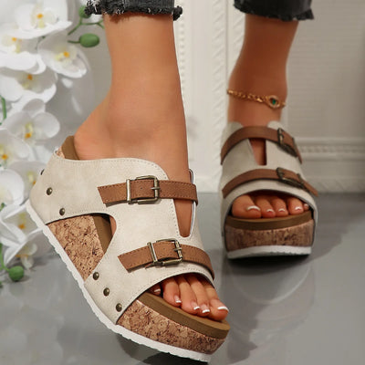 New Arrival Women's Summer 2025 New Platform Wedge-heeled Sandals Plus Size Comfortable Casual Outdoor Open Toe Beach Slippers