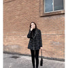 Tweed Plaid Suit Jacket Women Outwear Loose Mid-Length Double-Breasted Casual Woolen Blazer Top 2024 Spring Autumn New Chic Suit