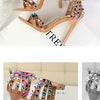 Summer Women Roman High Heels Rivets Studded Sandals Stiletto Gladiator Pumps Open Toe Luxury Shoes Hollow One-word Buckle 267-2