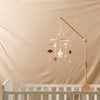 Baby Crib Mobile Bed Bell Rattle Toys Wooden Crochet Stars Pendant Bed Bell Toys Newborn Comfort Crib Bracket Hanging Toys Gifts