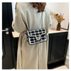 Black & White Plaid Casual Shoulder Bag Crossbody Handbag Women's Shoulder Bags Handbags With Top Handle Fashion Square Bag