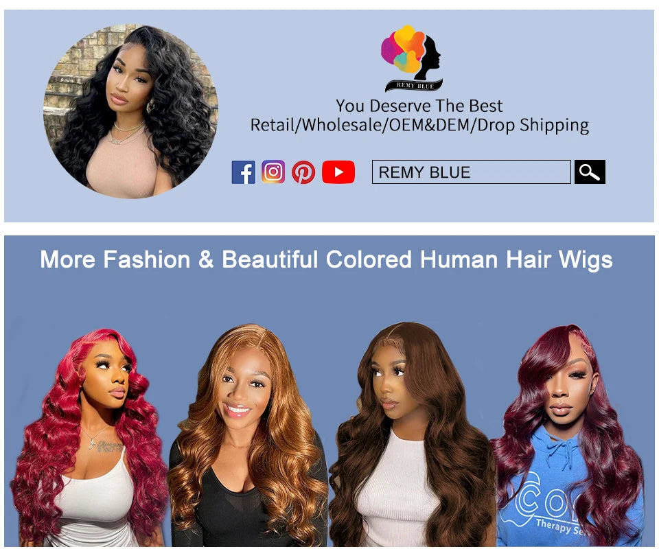 Burgundy Glueless Human Hair Wigs 13x4 Lace Front Wig Pre-Plucked Wear Go Straight Human Hair Lace Frontal Wigs for Black Women