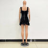 Spring And Summer Women's Clothing MINI Short Solid Color New Wind Sequins Halter Beach Dress One-word Shoulder Feathers Spice G