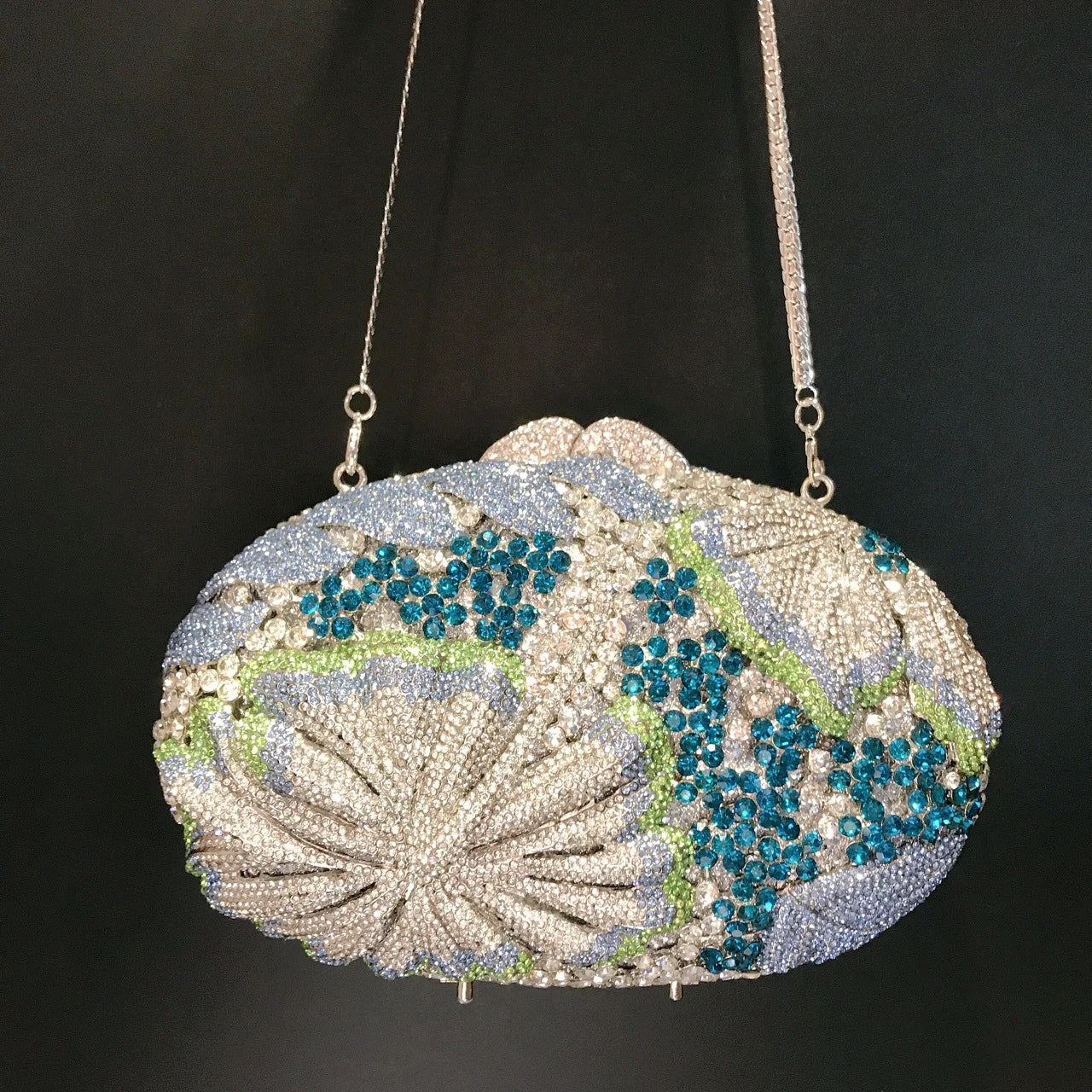 Crystal Wrap Diamond Banquet Clutch Bag Bridal Handbag Flower Rhinestone Evening Bag Metal Chain Diamond Bag Women Vintage Bag