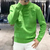 Men's Clothing Green Knit Sweater Male Letter Plain Solid Color Pullovers Sheap Korean Fashion Classic Jumpers A Overfit Heated