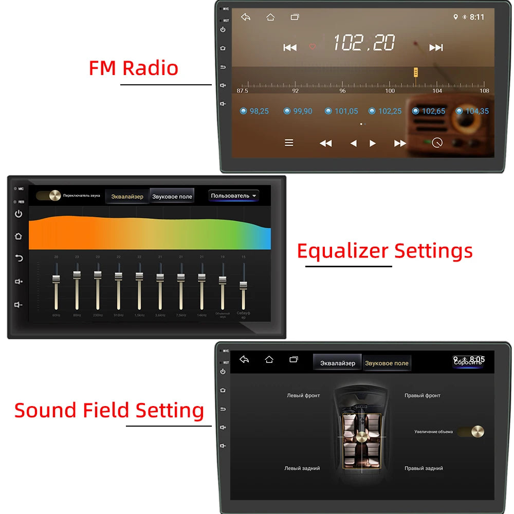 Hippcron Android 11 Car Radio 1 Din Autoradio 2G 32G Universal 7"/9" WIFI GPS Bluetooth Audio Multimedia Video Player