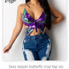 Sexy see through lace up vacation jumpsuits women summer body party club outfits streetwear womens jumpsuit Wide leg pants sets