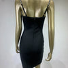 New Women Celebrity Sexy V Neck Beading Backless Black Mini Bandage Dress 2025 Knitted Elegant Evening Club Party Dress
