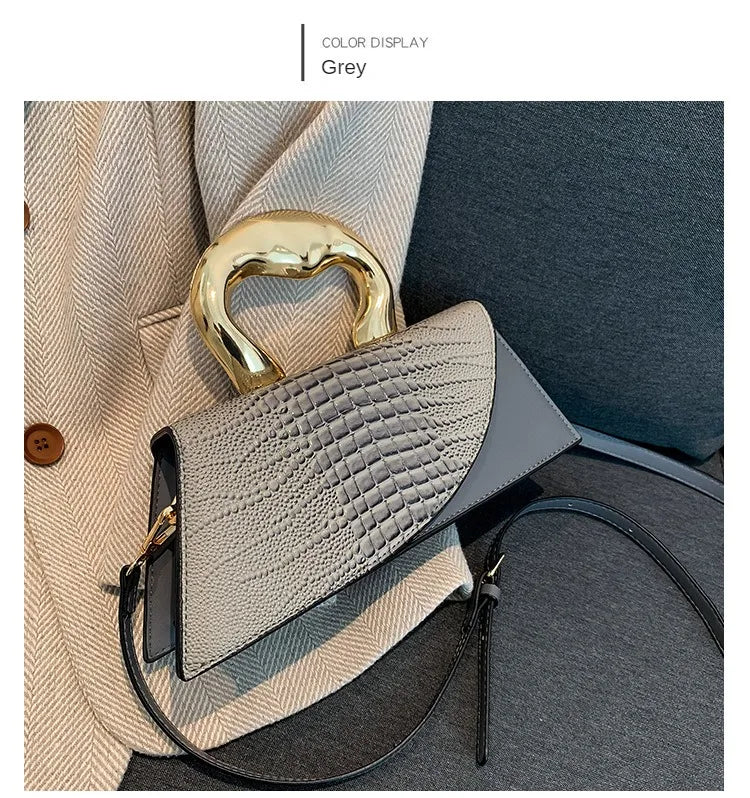 Solid Alligator PU Shoulder and Crossbody Bags Personality Designer Style High Quality Hand Bags for Women 2024 Fashion Hot Sale