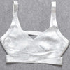 BEAUKEY Sexy Short Metalic HL Bandage Crop Top Women Vest Gold Silver  XL Camis Bodycon Club Party Tank Top  Wholesale