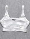 BEAUKEY Sexy Short Metalic HL Bandage Crop Top Women Vest Gold Silver  XL Camis Bodycon Club Party Tank Top  Wholesale