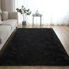 Fluffy Bedroom Rug Carpet Shaggy Fuzzy Rugs for Bedroom Thick Black Area Rugs for Living Room Rugs  for Girls Boys