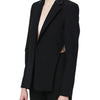 TWOTWINSTYLE Backless Spliced Button Blazers For Women Notched Collar Long Sleeve Patchwork Chain Chic Blazer Female Fashion New