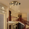Staircase Long Pendant Lamp, Villa Lamp, Crystal Hanging Line Lamp, Duplex Living Room Spiral Lamp, Glass Romantic Decorative La